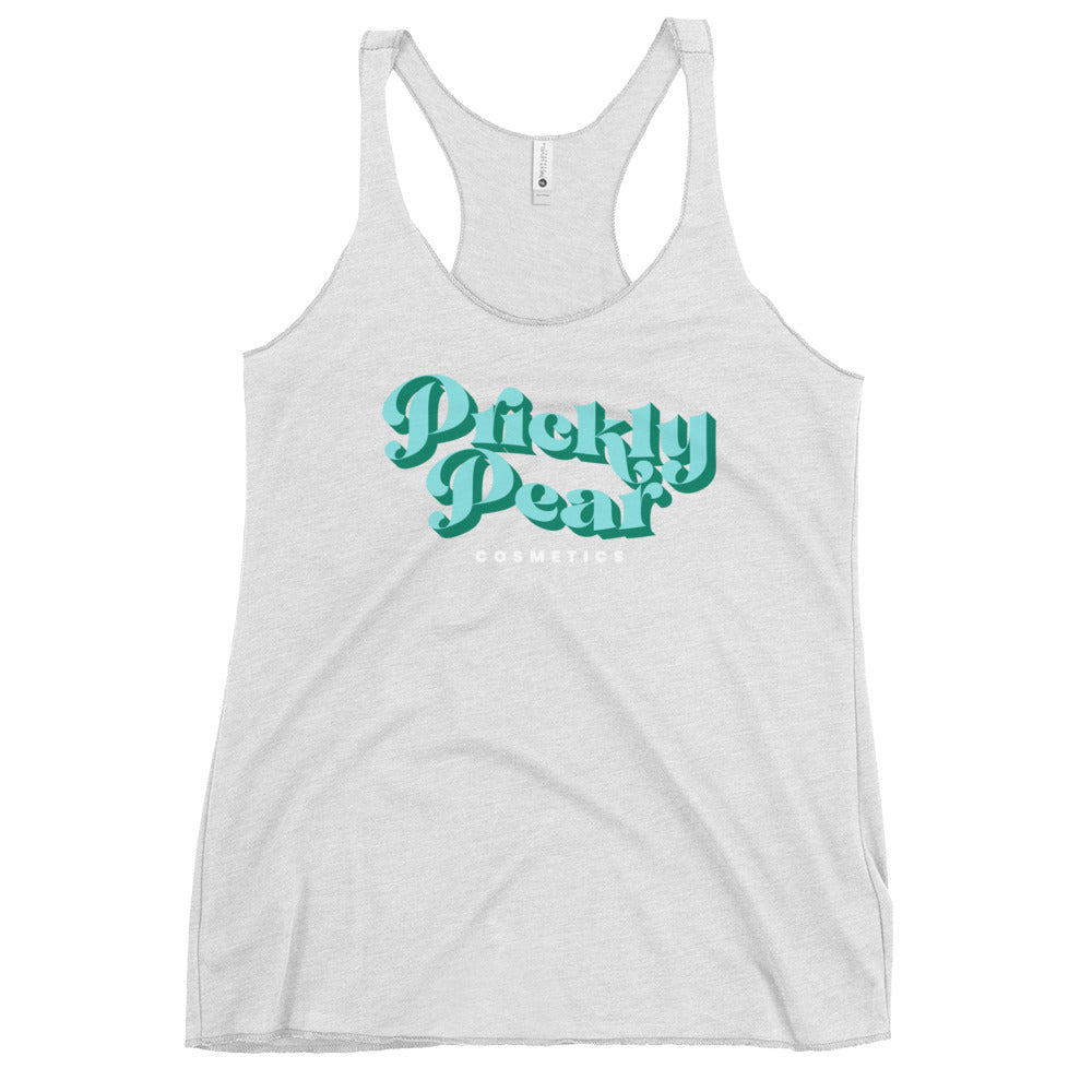 Sea Foam Prickly Pear Logo Racerback Tank