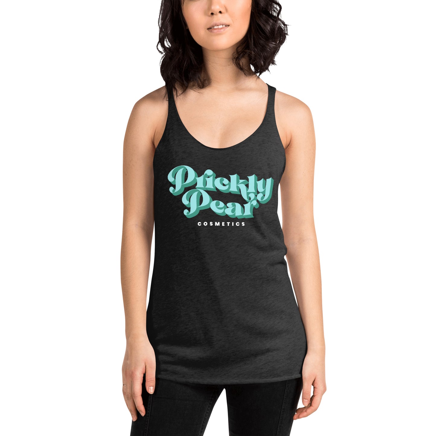 Sea Foam Prickly Pear Logo Racerback Tank